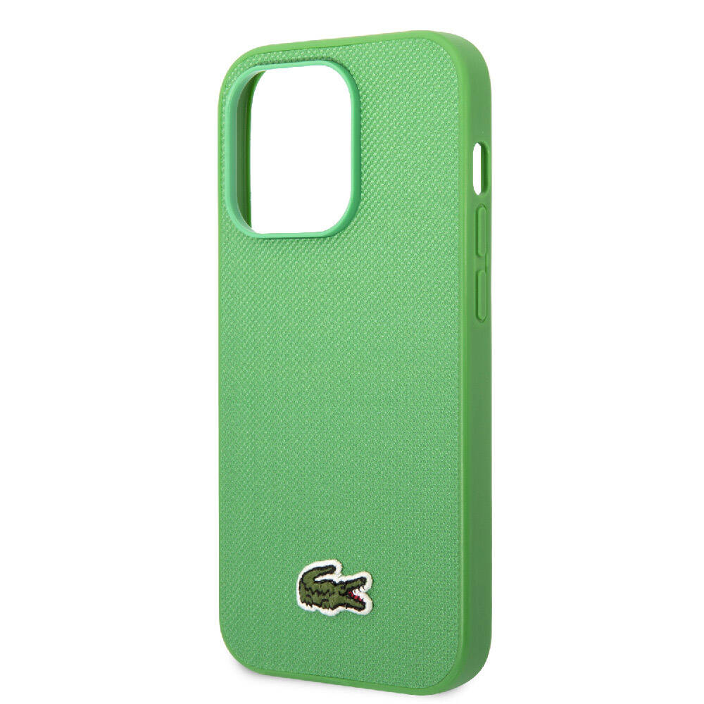 Apple iPhone 14 Pro Max Kılıf Lacoste Orjinal Lisanslı PU Pike Desenli Arka Yüzey İkonik Timsah Dokuma Logolu Kapak Lacivert