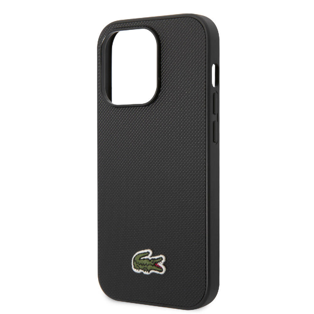 Apple iPhone 14 Pro Max Kılıf Lacoste Orjinal Lisanslı PU Pike Desenli Arka Yüzey İkonik Timsah Dokuma Logolu Kapak Lacivert