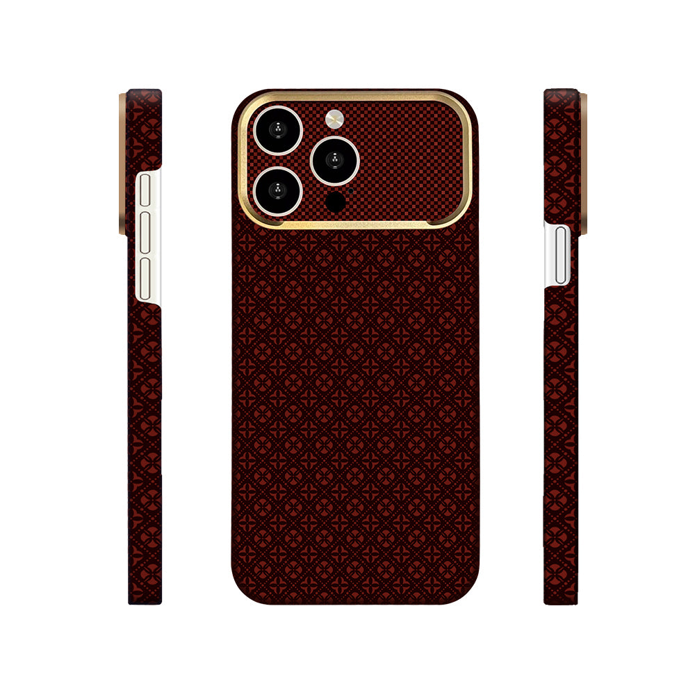 Apple iPhone 14 Pro Max Kılıf M-Safe Şarj Özellikli Zore Paris Velix Sert PC Kapak Bordo