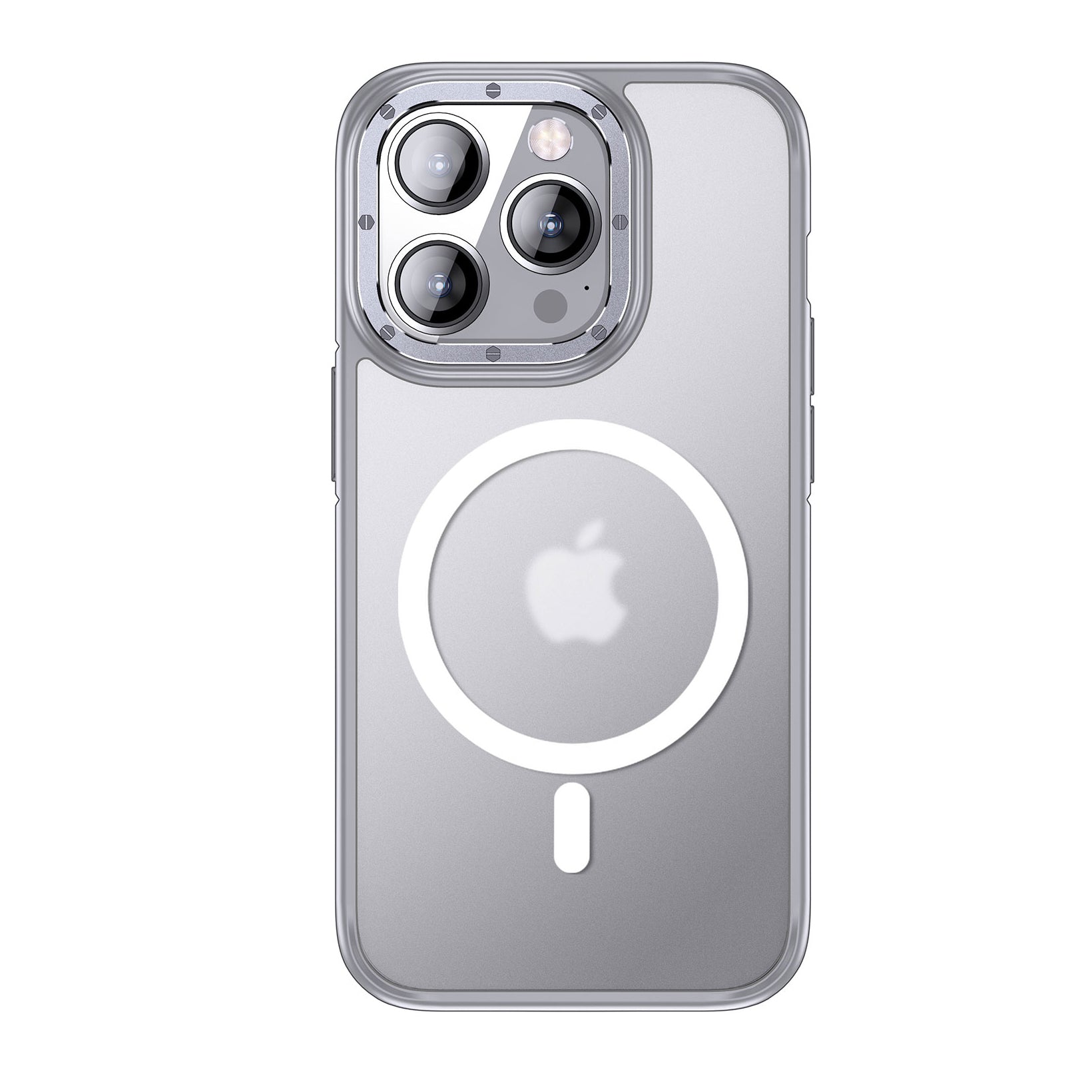 iPhone 14 Pro Max Kılıf Magsafe Şarj Özellikli Mat Görünümlü Wlons Vevo Kılıf Gümüş