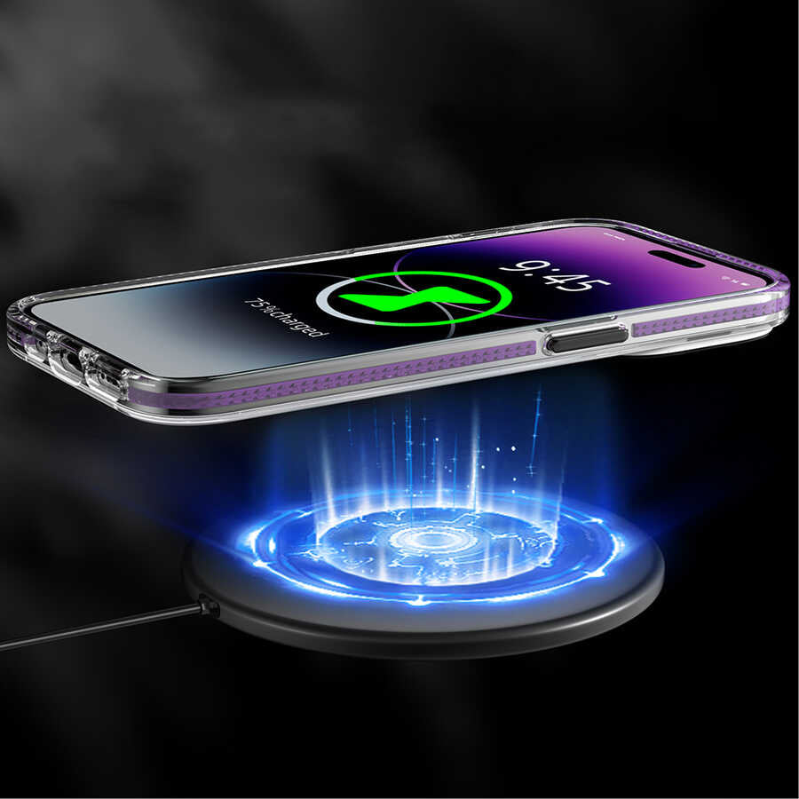 iPhone 14 Pro Max Kılıf Magsafe Şarj Özellikli Youngkit Jane Sand Serisi Kılıf Pembe