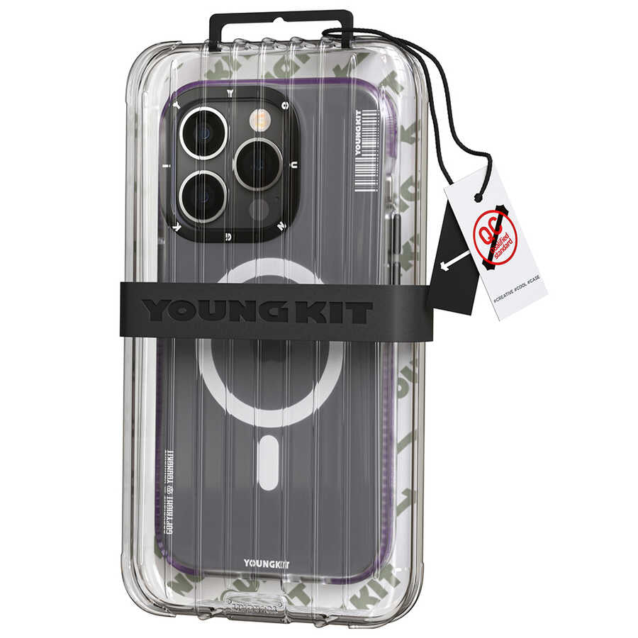 iPhone 14 Pro Max Kılıf Magsafe Şarj Özellikli Youngkit Jane Sand Serisi Kılıf Pembe