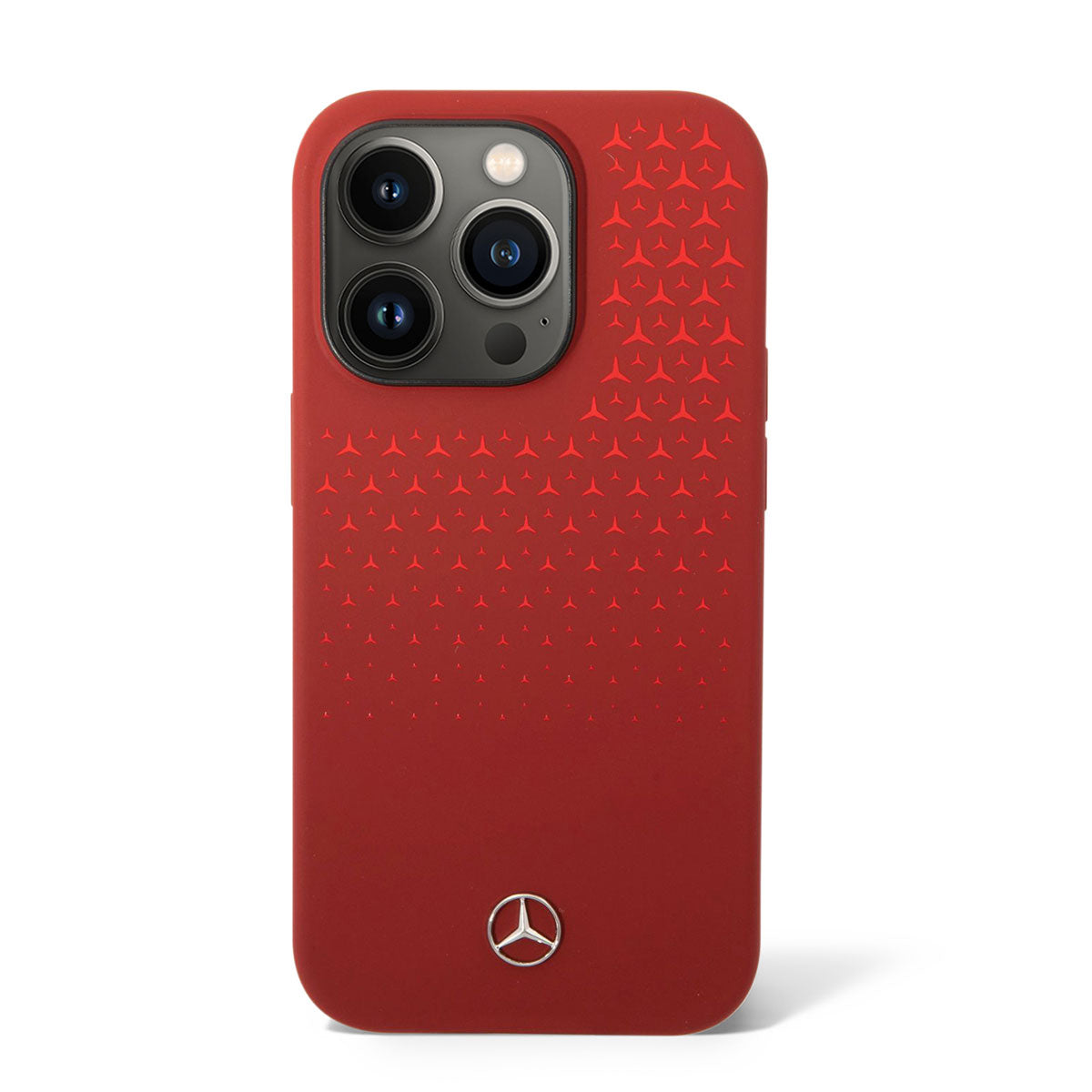 iPhone 14 Pro Max Kılıf Mercedes Benz Dikey Gradient Yıldızlı Silikon Kılıf Kırmızı