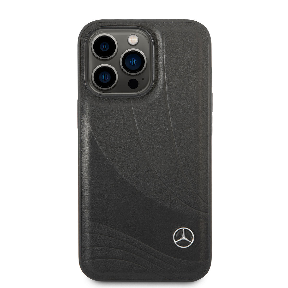 iPhone 14 Pro Max Kılıf Mercedes Benz Hakiki Deri Yeni Dalga III Dizayn Kılıf Siyah