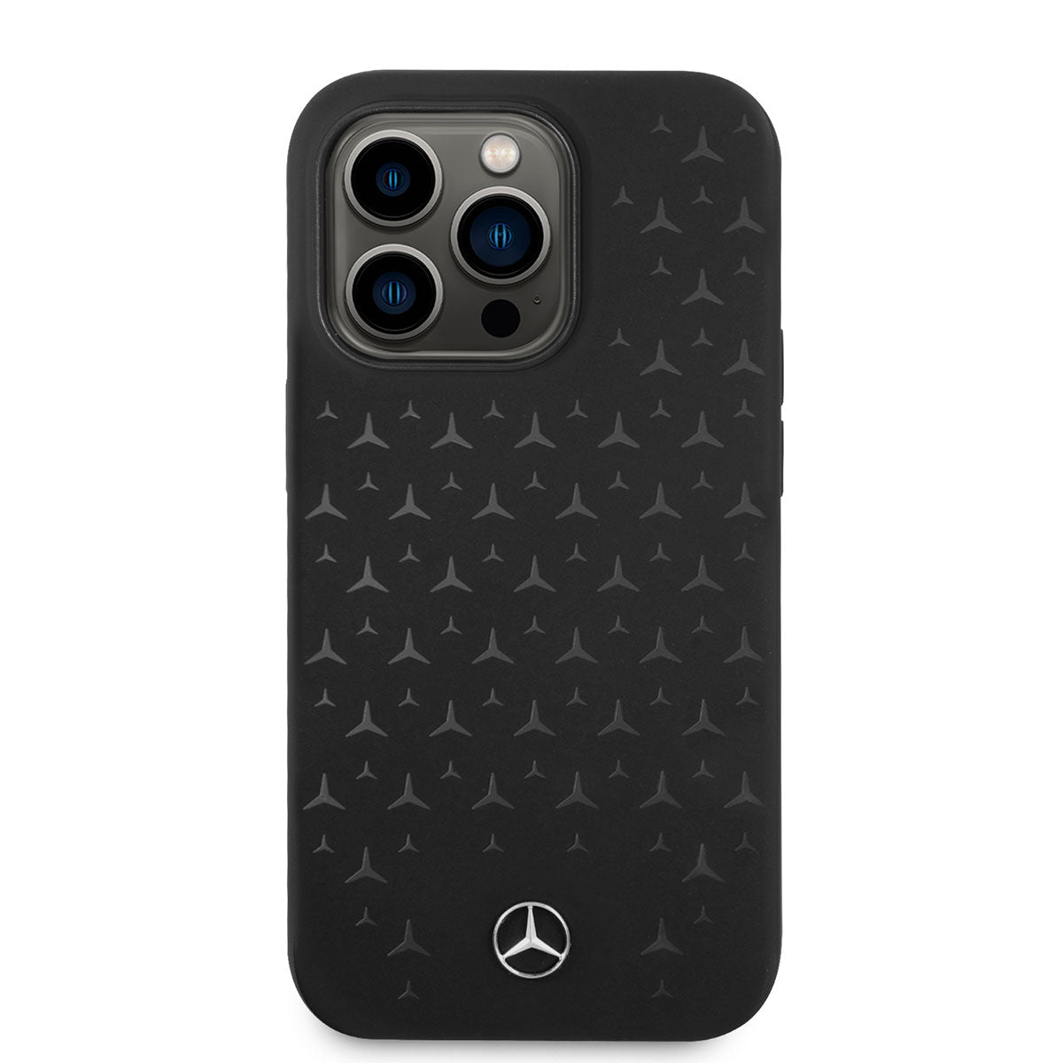 iPhone 14 Pro Max Kılıf Mercedes Benz Magsafe Şarj Özellikli Yıldızlı Dizayn Silikon Kılıf Siyah