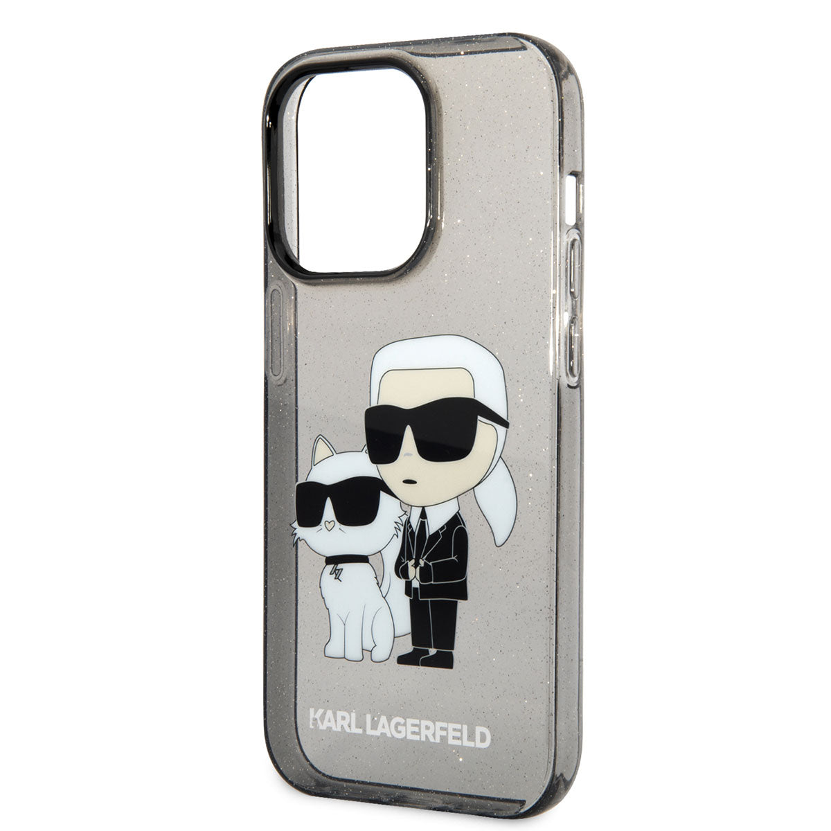 iPhone 14 Pro Max Kılıf Karl Lagerfeld Transparan Simli K&C Dizayn Kılıf Renksiz