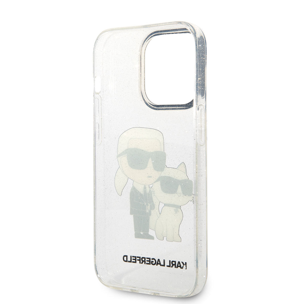 iPhone 14 Pro Max Kılıf Karl Lagerfeld Transparan Simli K&C Dizayn Kılıf Renksiz