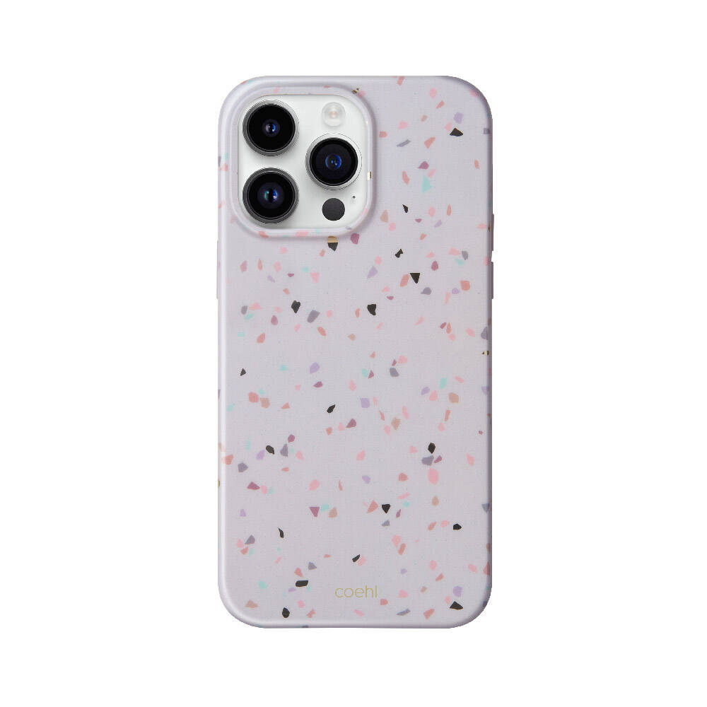 iPhone 14 Pro Max Kılıf Mozaik Desenli Coehl Terrazzo Kılıf Gri