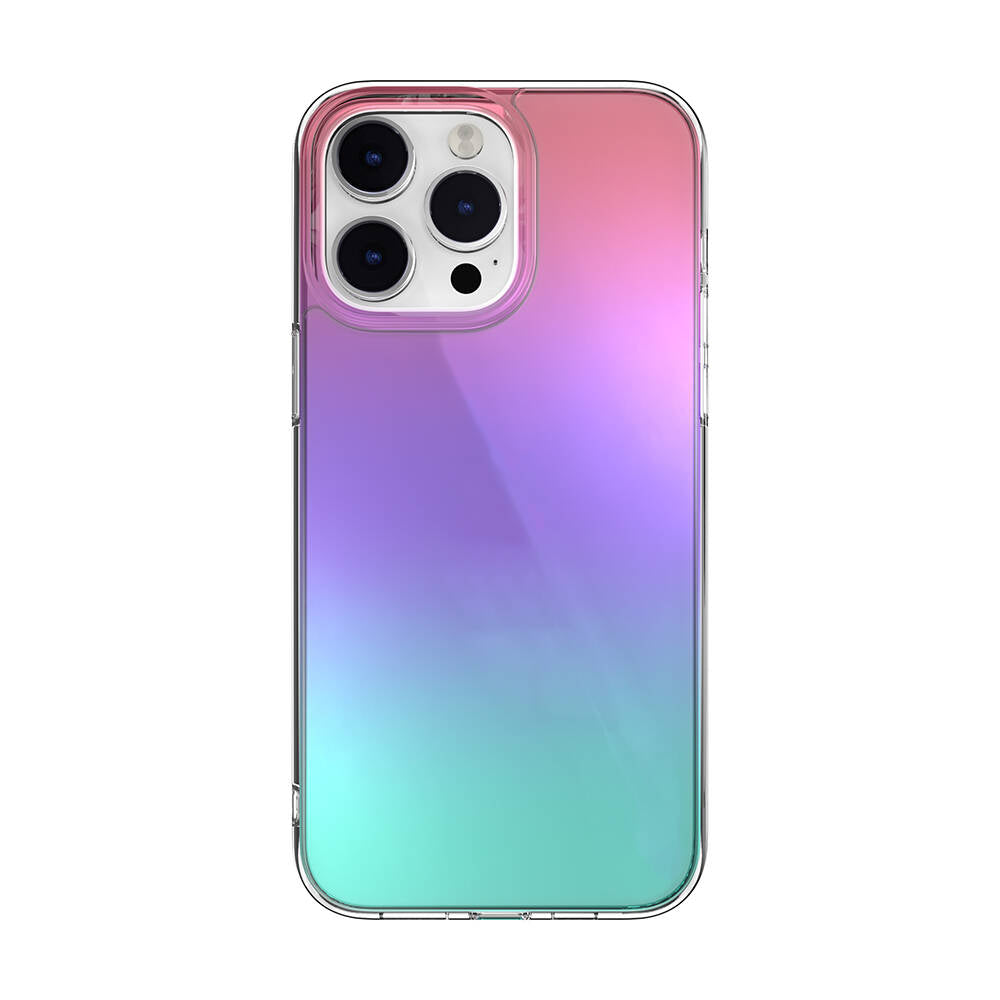 iPhone 14 Pro Max Kılıf Renk Geçişli Kenarları Şeffaf Tasarımlı Lisanslı Switcheasy Crush Plus Kılıf Starlight