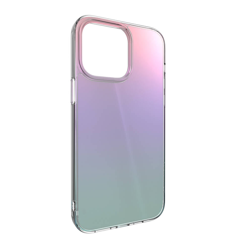 iPhone 14 Pro Max Kılıf Renk Geçişli Kenarları Şeffaf Tasarımlı Lisanslı Switcheasy Crush Plus Kılıf Starlight