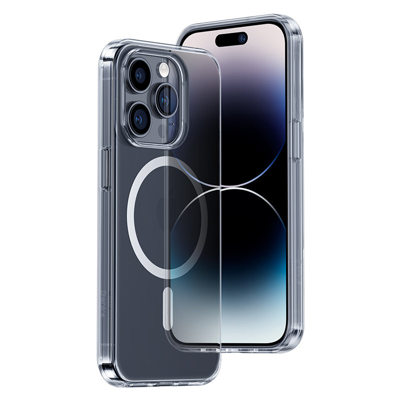 iPhone 14 Pro Max Kılıf Wireless Şarj Destekli Benks Yeni Magnetik Crystal PC Kılıf Renksiz