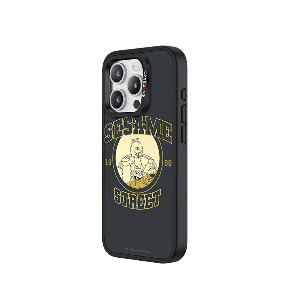 iPhone 14 Pro Max Magsafe Şarj Özellikli Casebang Sesame Street Serisi Mıknatıslı Arka Panel Siyah