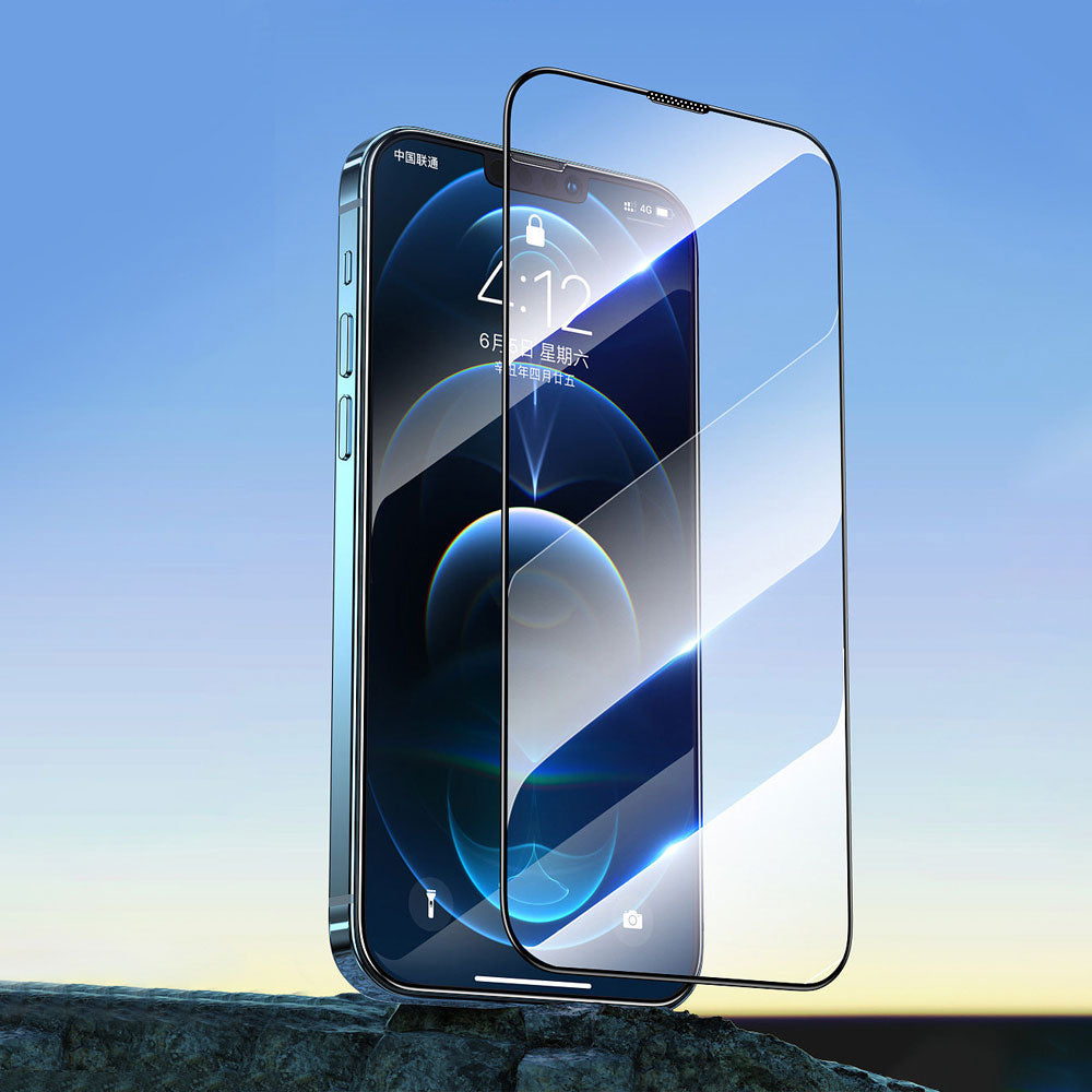 iPhone 14 Pro Wiwu CZ-003 Mavi Işık Teknolojili Hidrofobik ve Oleofobik Parlama Önleyici Cam Ekran Koruyucu Siyah