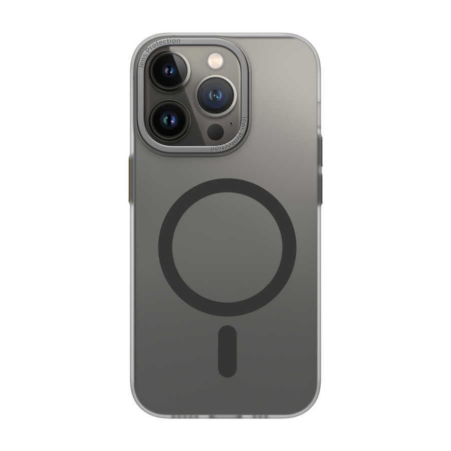 iPhone 14 Pro Wiwu Frosted Magnetic Buzlu Sert PC Kılıf Derin Mor