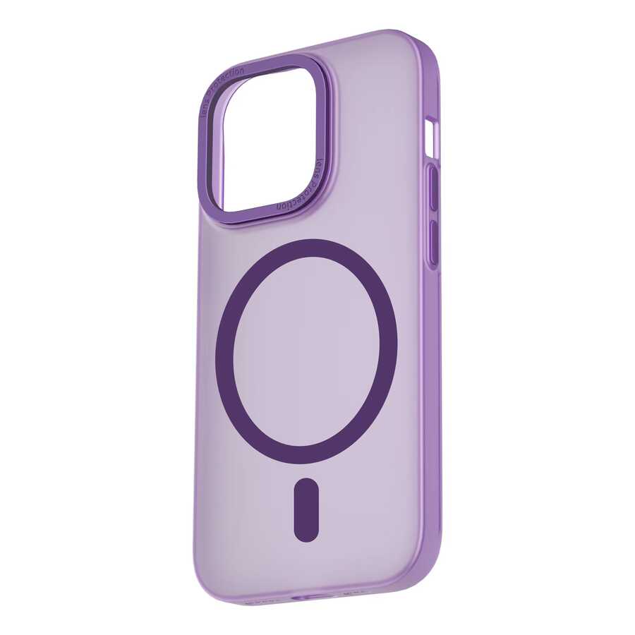 iPhone 14 Pro Wiwu Frosted Magnetic Buzlu Sert PC Kılıf Derin Mor