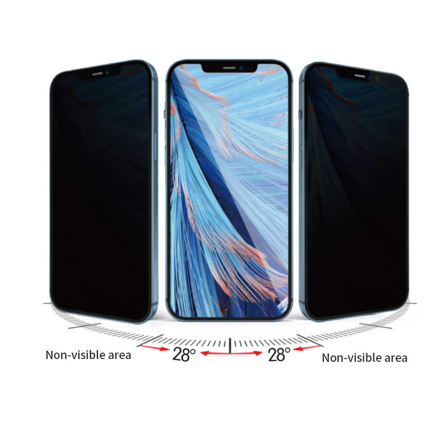 iPhone 14 Pro Wiwu iPrivacy HD Anti-Peep Ekran Koruyucu Siyah