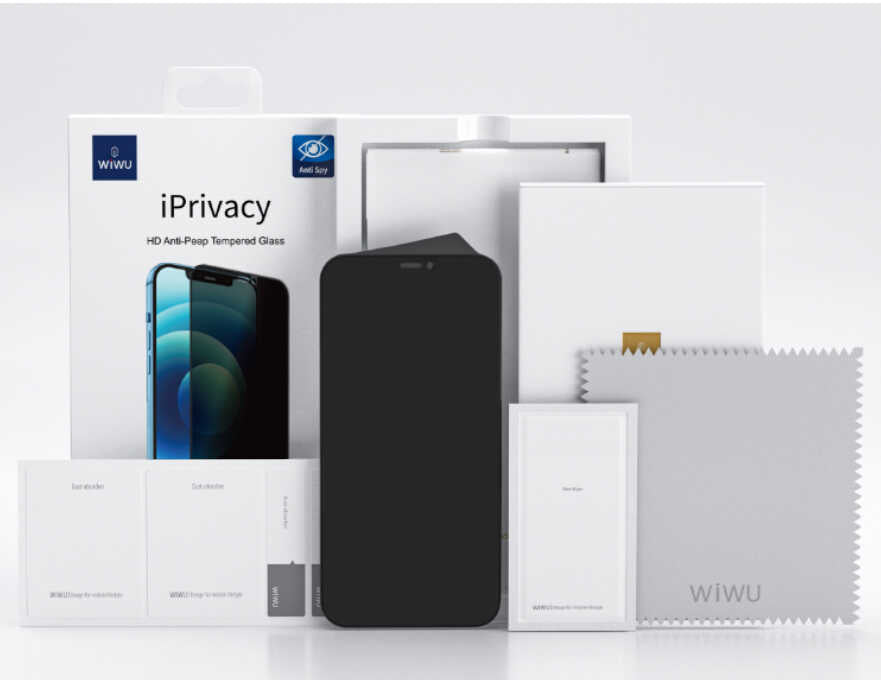 iPhone 14 Pro Wiwu iPrivacy HD Anti-Peep Ekran Koruyucu Siyah