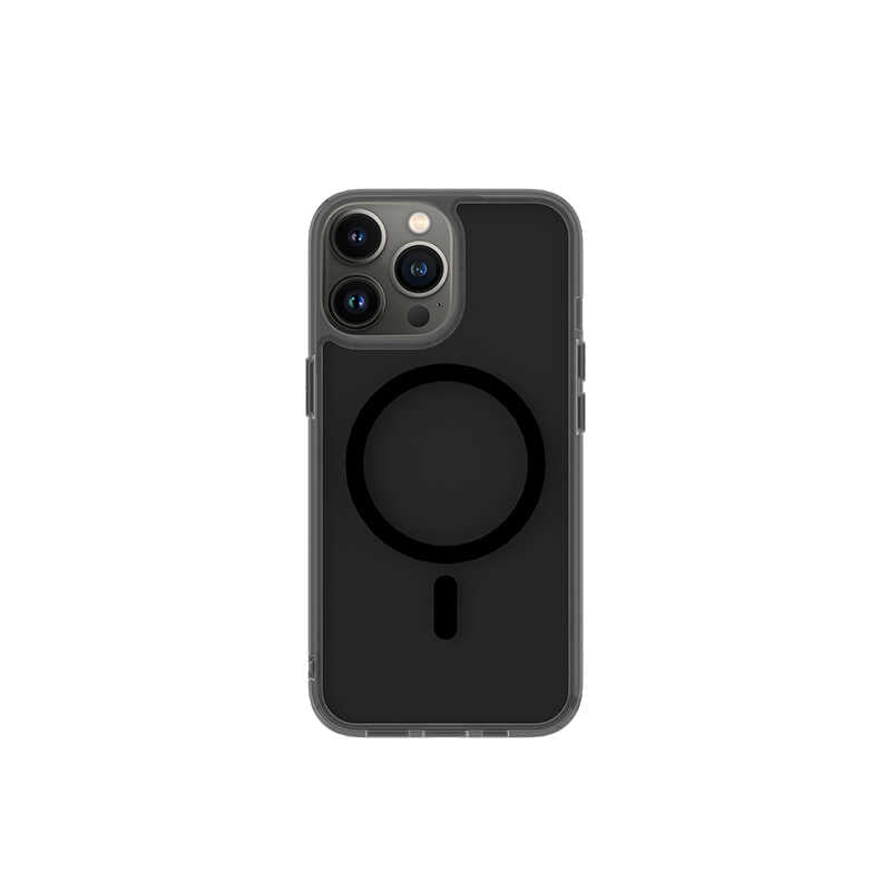 iPhone 14 Pro Wiwu Magsafe Şarj Özellikli Lens Korumalı Şeffaf Silikon Kılıf Siyah
