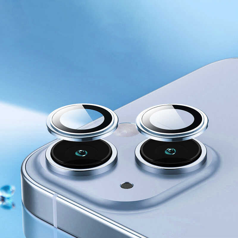 iPhone 14 Wiwu Lens Guard Metal Kamera Lens Koruyucu Mavi