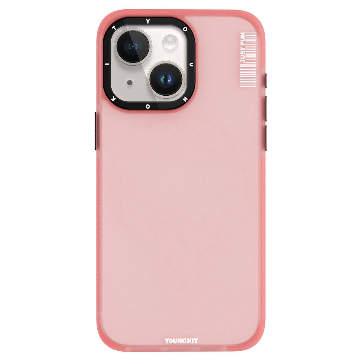 iPhone 15 Kılıf Buzlu Mat Tasarım Youngkit Colored Sand Serisi Kılıf Pembe