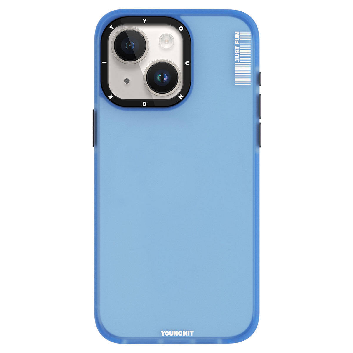 iPhone 15 Kılıf Buzlu Mat Tasarım Youngkit Colored Sand Serisi Kılıf Mavi