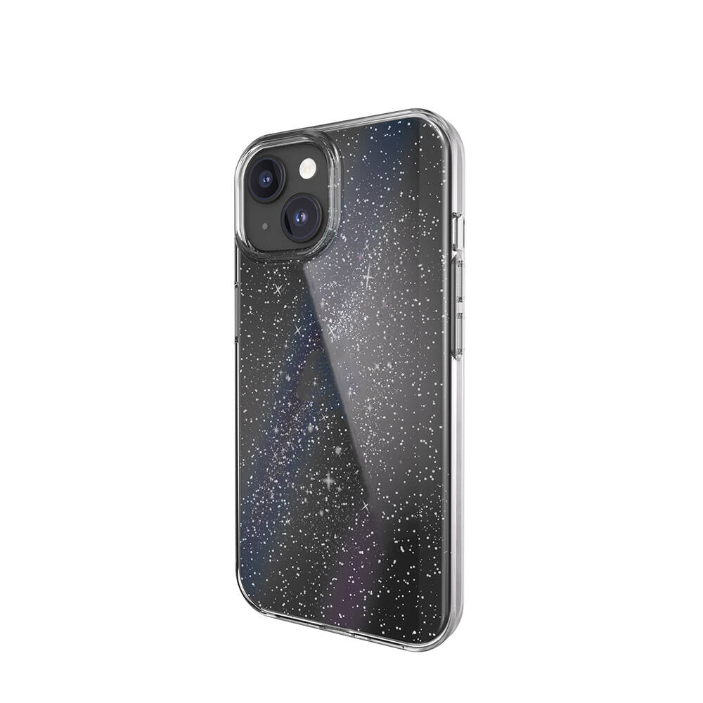 iPhone 15 Kılıf Çift Katmanlı IMD Baskılı Bumper Lisanslı Switcheasy Cosmos Nebula Kılıf Renksiz