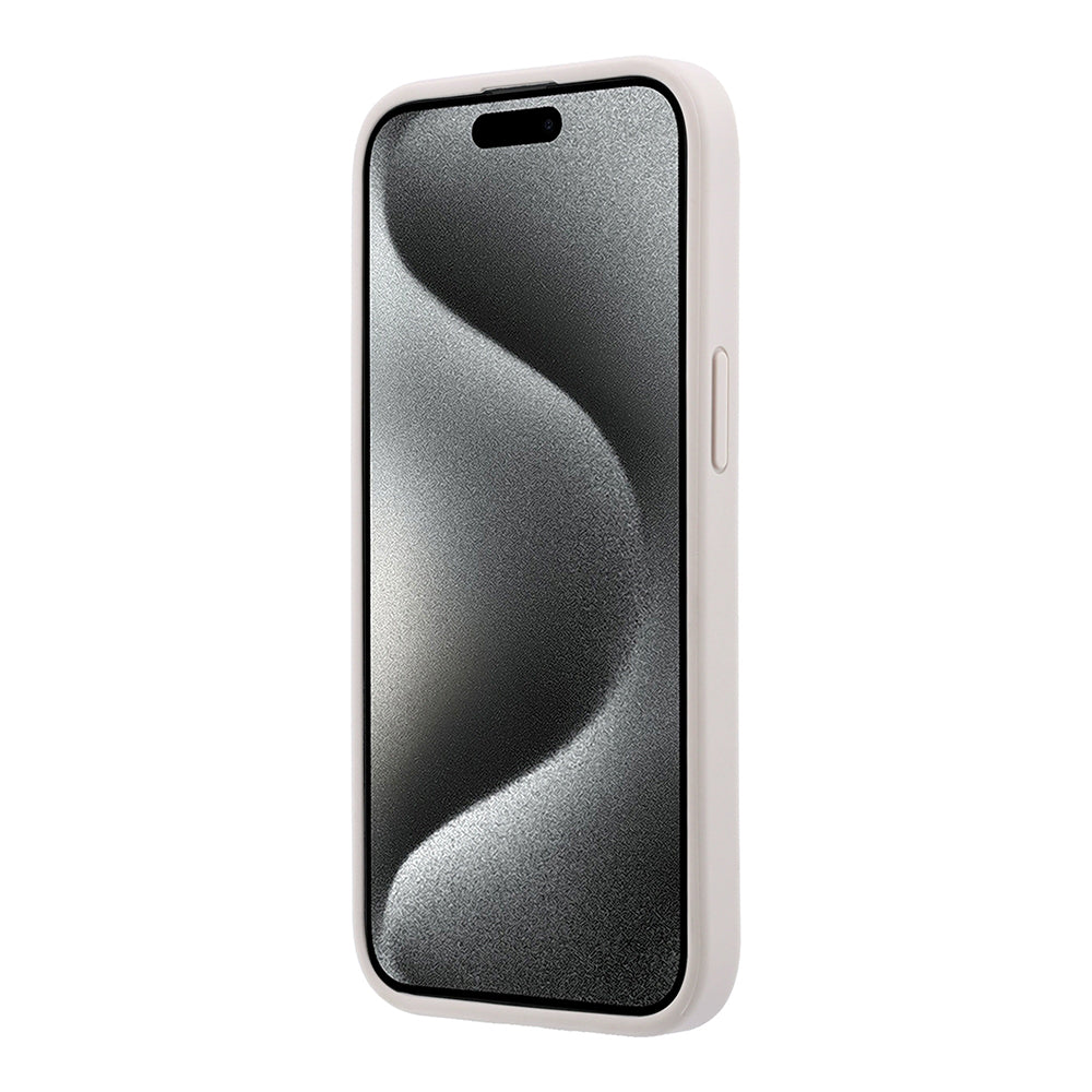 Apple iPhone 15 Kılıf Guess Orjinal Lisanslı M-safe Kabartmalı 4G Desenli Yazı Logolu Kapak Pembe