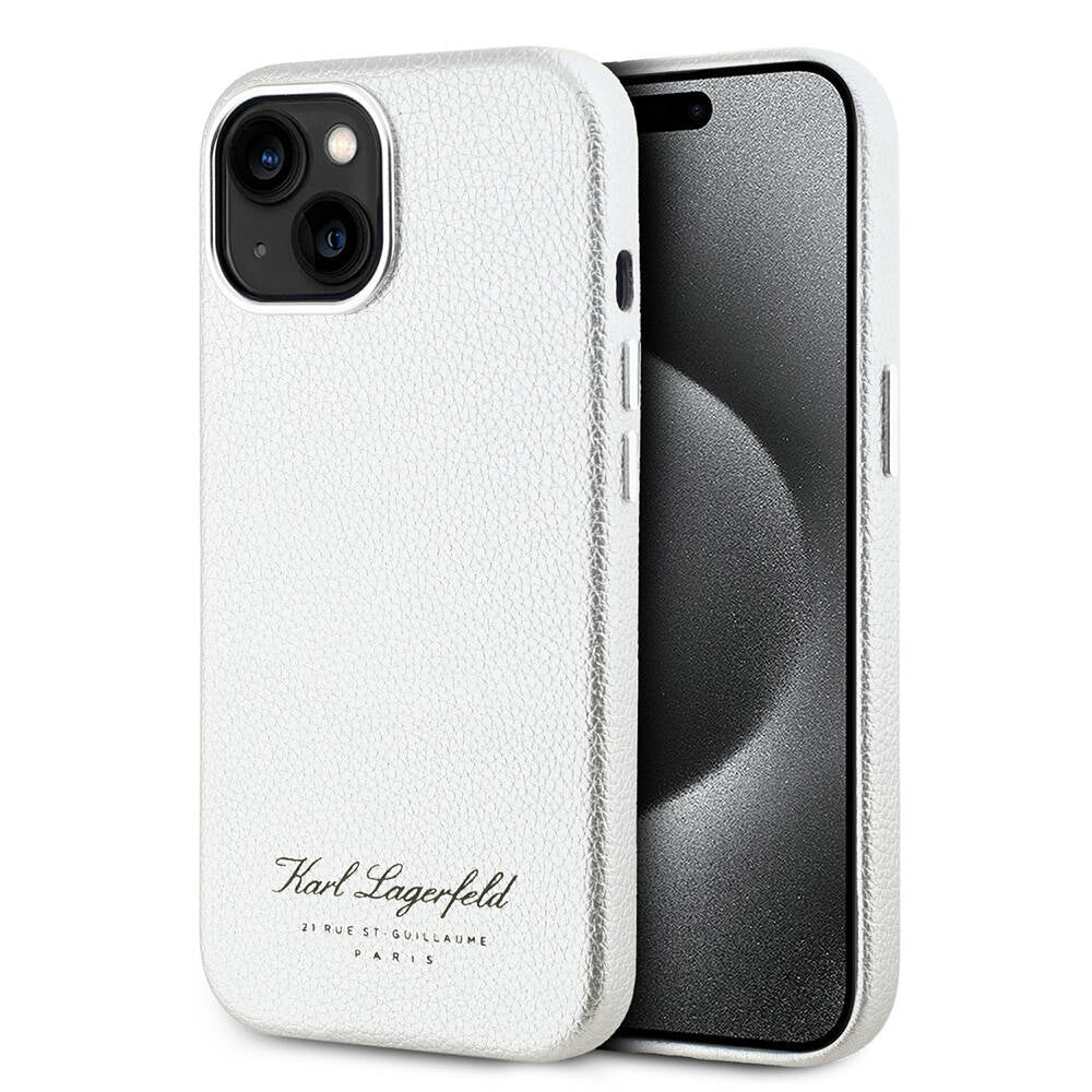 iPhone 15 Kılıf Karl Lagerfeld Orjinal Lisanslı KL Yazılı Hotel Kılıf Siyah