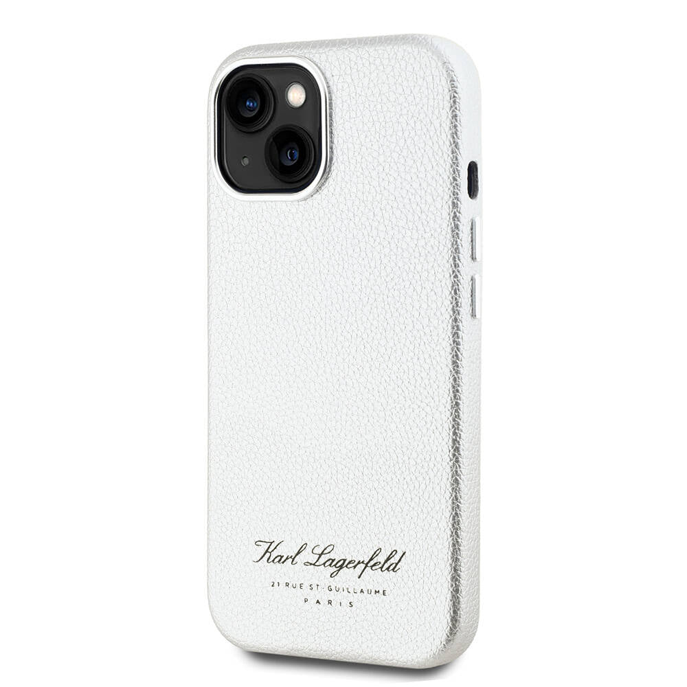iPhone 15 Kılıf Karl Lagerfeld Orjinal Lisanslı KL Yazılı Hotel Kılıf Siyah