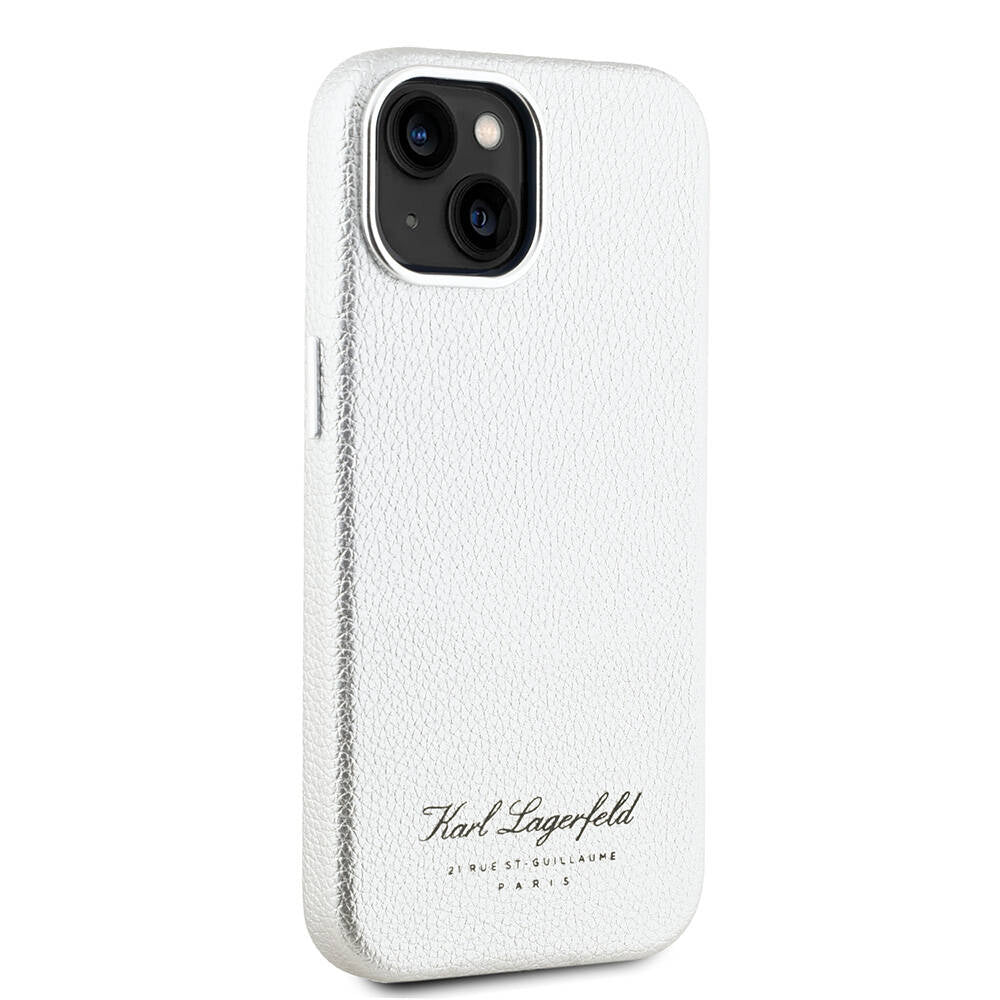 iPhone 15 Kılıf Karl Lagerfeld Orjinal Lisanslı KL Yazılı Hotel Kılıf Siyah