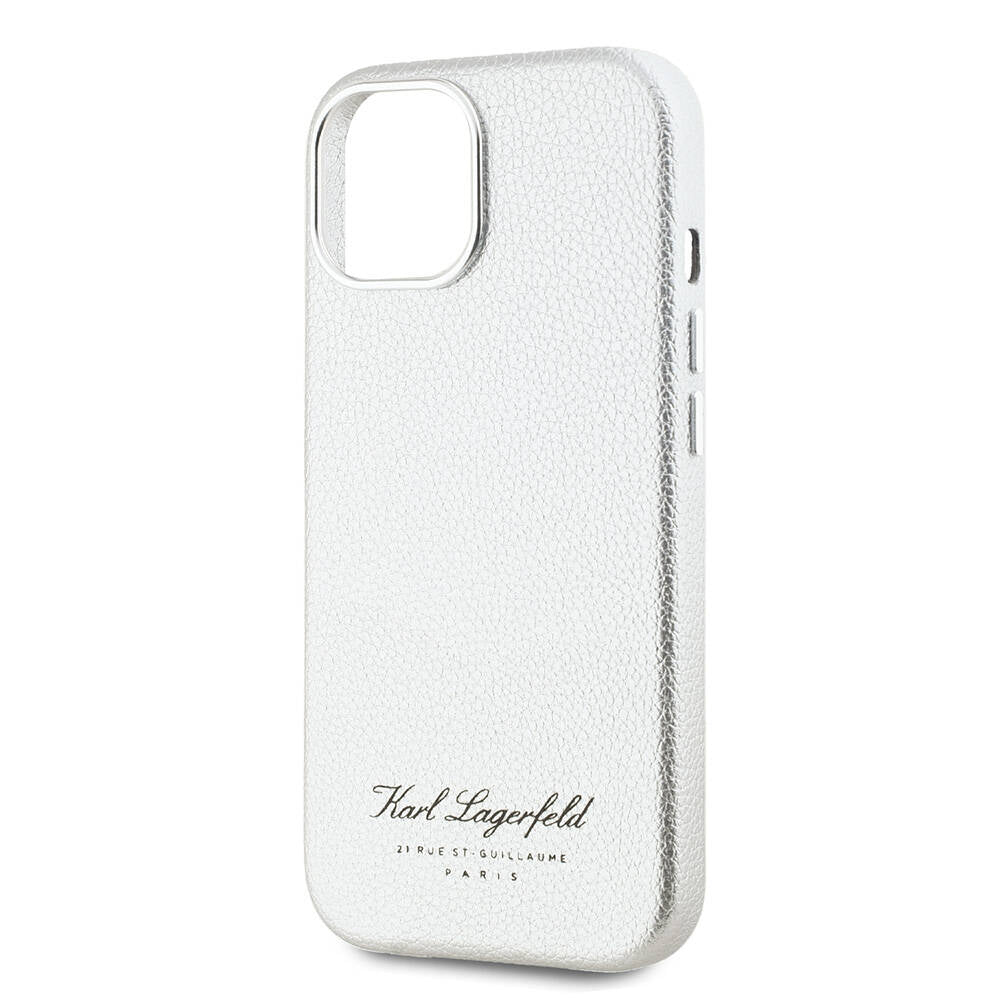 iPhone 15 Kılıf Karl Lagerfeld Orjinal Lisanslı KL Yazılı Hotel Kılıf Siyah