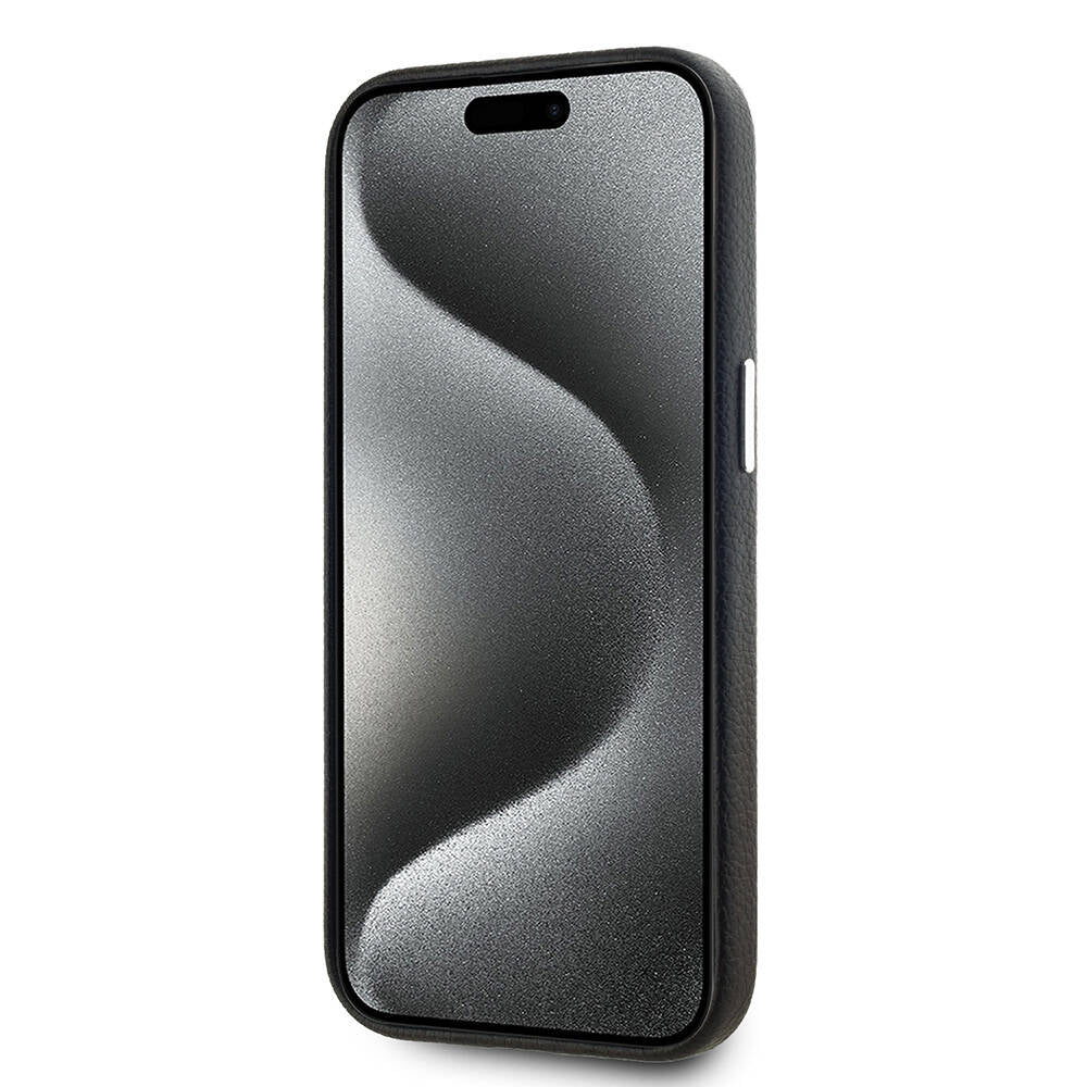 iPhone 15 Kılıf Karl Lagerfeld Orjinal Lisanslı KL Yazılı Hotel Kılıf Siyah
