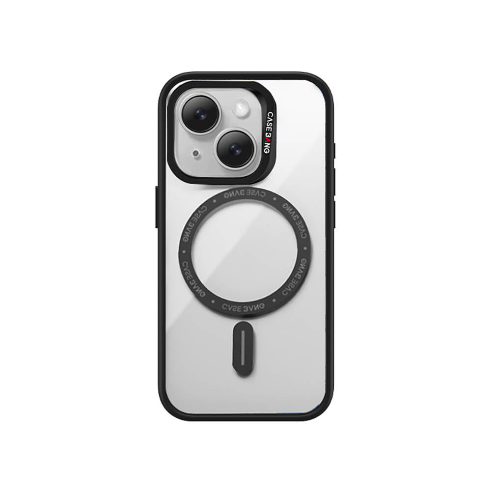 iPhone 15 Kılıf Magsafe Şarj Özellikli Casebang Body Frame Kılıf Siyah
