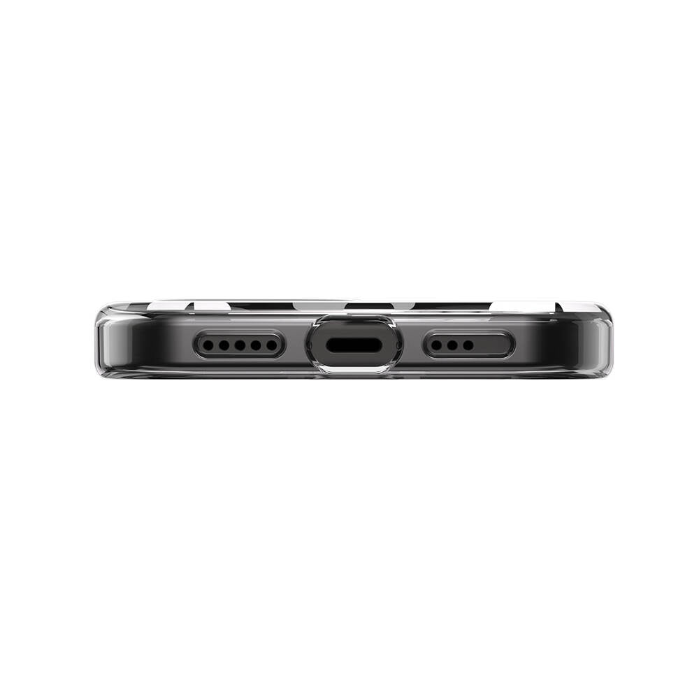 iPhone 15 Kılıf Magsafe Şarj Özellikli Çift IMD Baskılı Lisanslı Switcheasy Artist-M Fleur Kılıf Gri