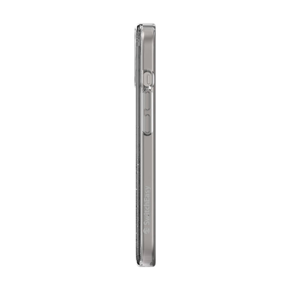 iPhone 15 Kılıf Magsafe Şarj Özellikli Parlayan Simli Şeffaf Lisanslı Switcheasy Starfield-M Kılıf Renksiz