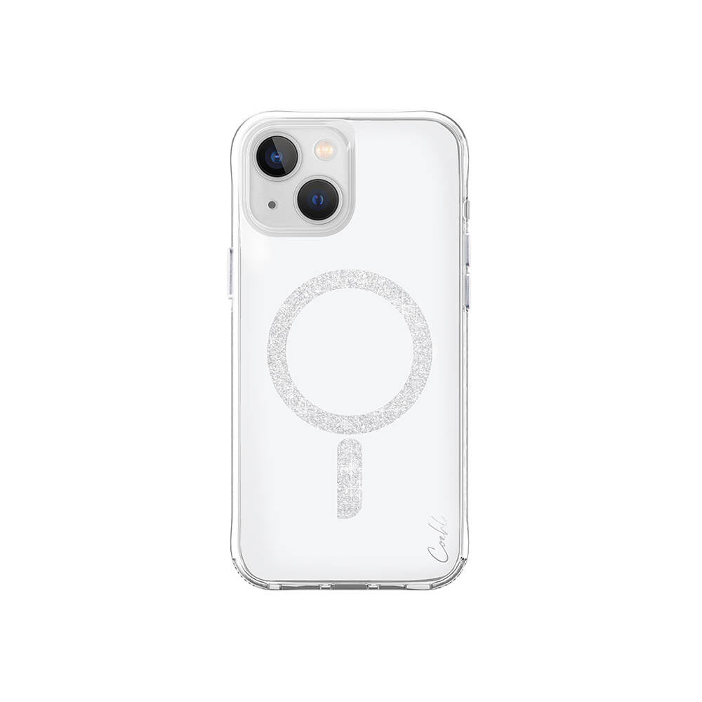 iPhone 15 Kılıf Magsafe Şarj Özellikli Simli Magnetik Coehl Glace Kılıf Gümüş