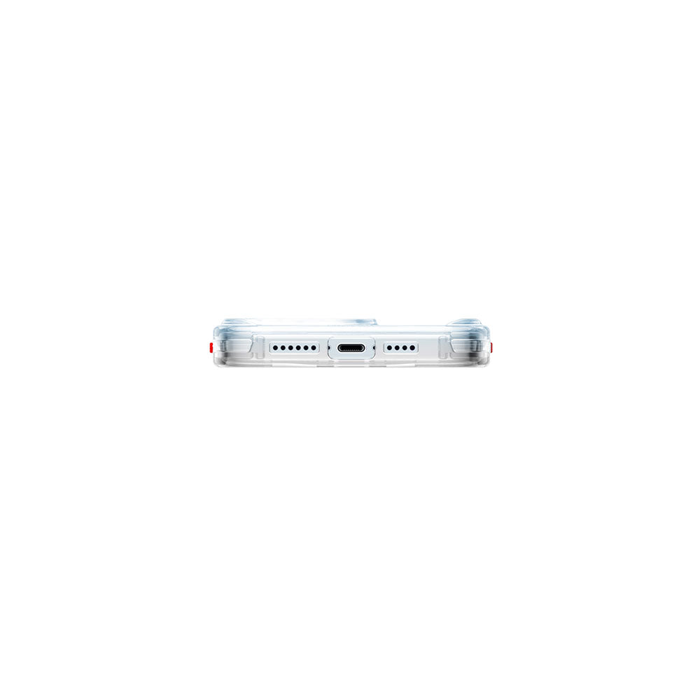 iPhone 15 Kılıf SkinArma Şeffaf Airbag Tasarımlı Magsafe Şarj Özellikli Saido Kılıf Pembe Açık