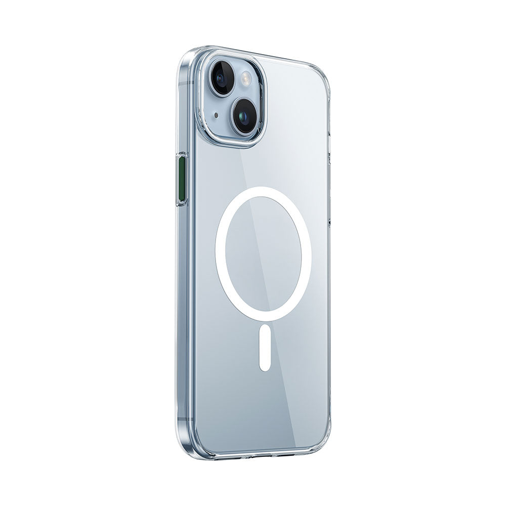 iPhone 15 Kılıf Wiwu ZYS-013 Magsafe Şarj Özellikli Renkli Kamera Çerçeveli Şeffaf Jelly Kılıf Beyaz