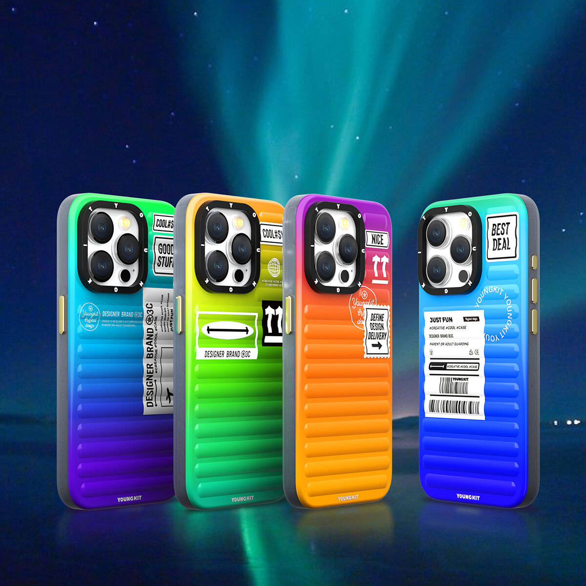 iPhone 15 Kılıf YoungKit The Secret Color Serisi Kılıf Mavi