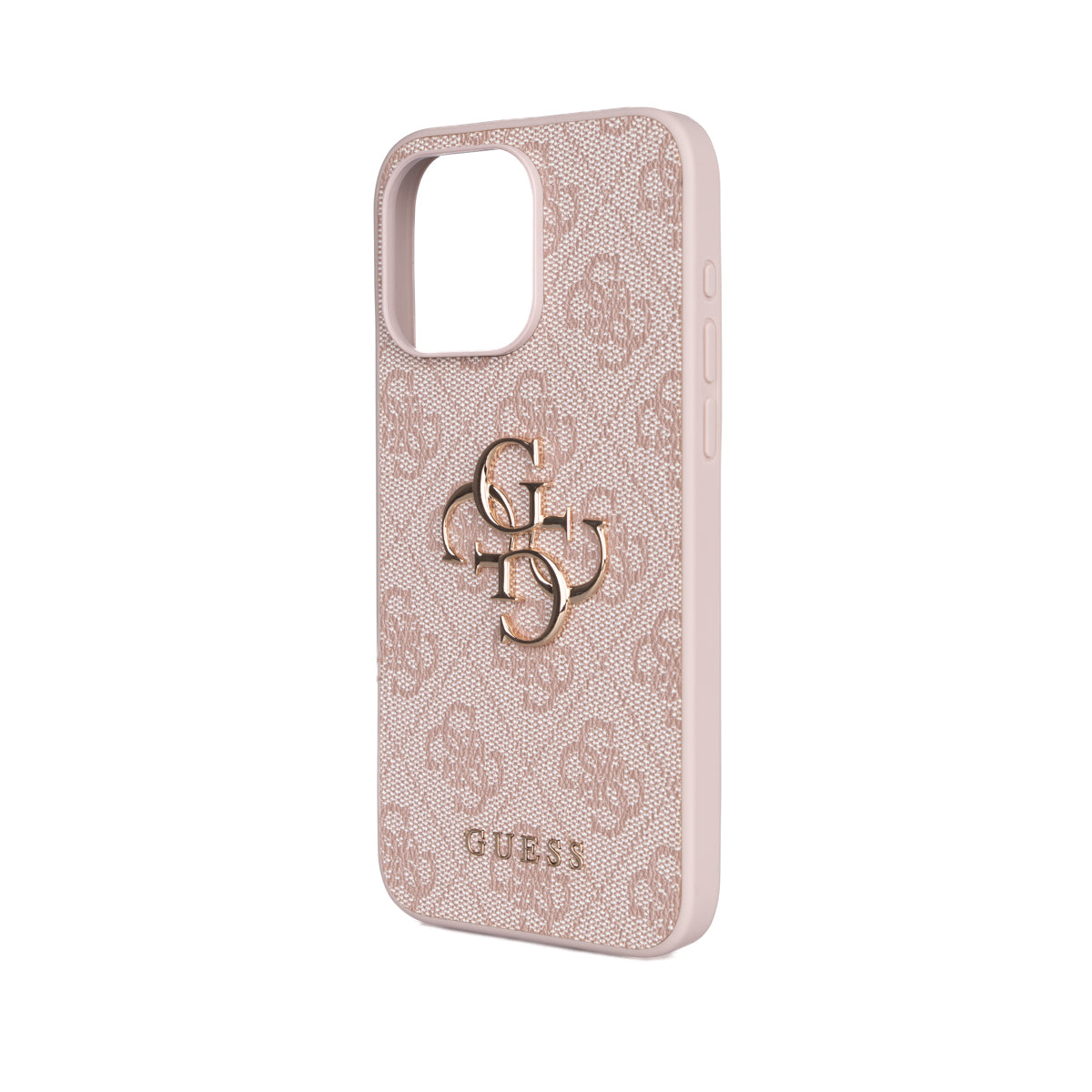 Apple iPhone 15 Plus Kılıf Guess Orjinal Lisanslı PU Deri 4G Büyük Metal Logolu Çapraz Vücut Askılı Kapak Pembe