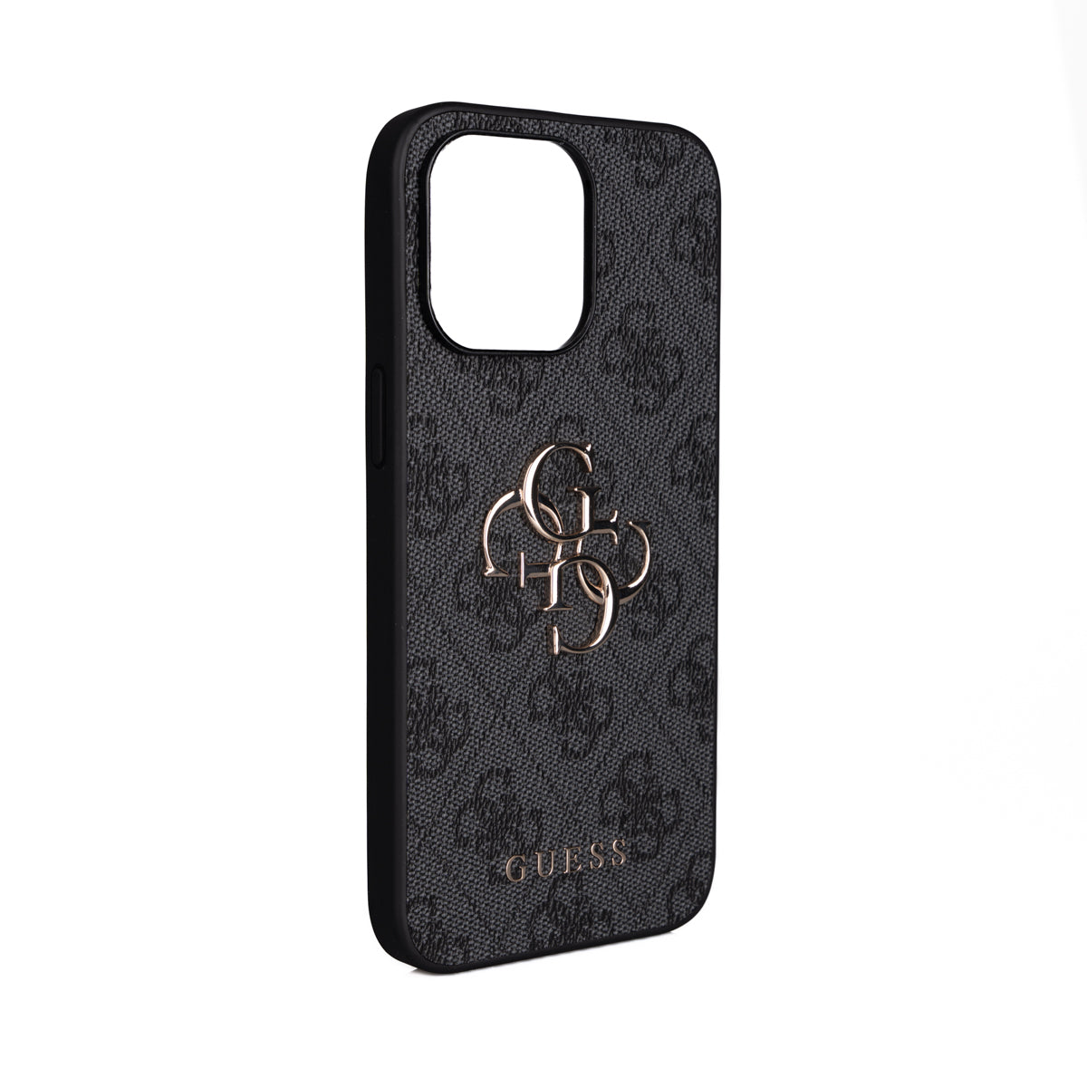 Apple iPhone 15 Plus Kılıf Guess Orjinal Lisanslı PU Deri 4G Büyük Metal Logolu Çapraz Vücut Askılı Kapak Siyah
