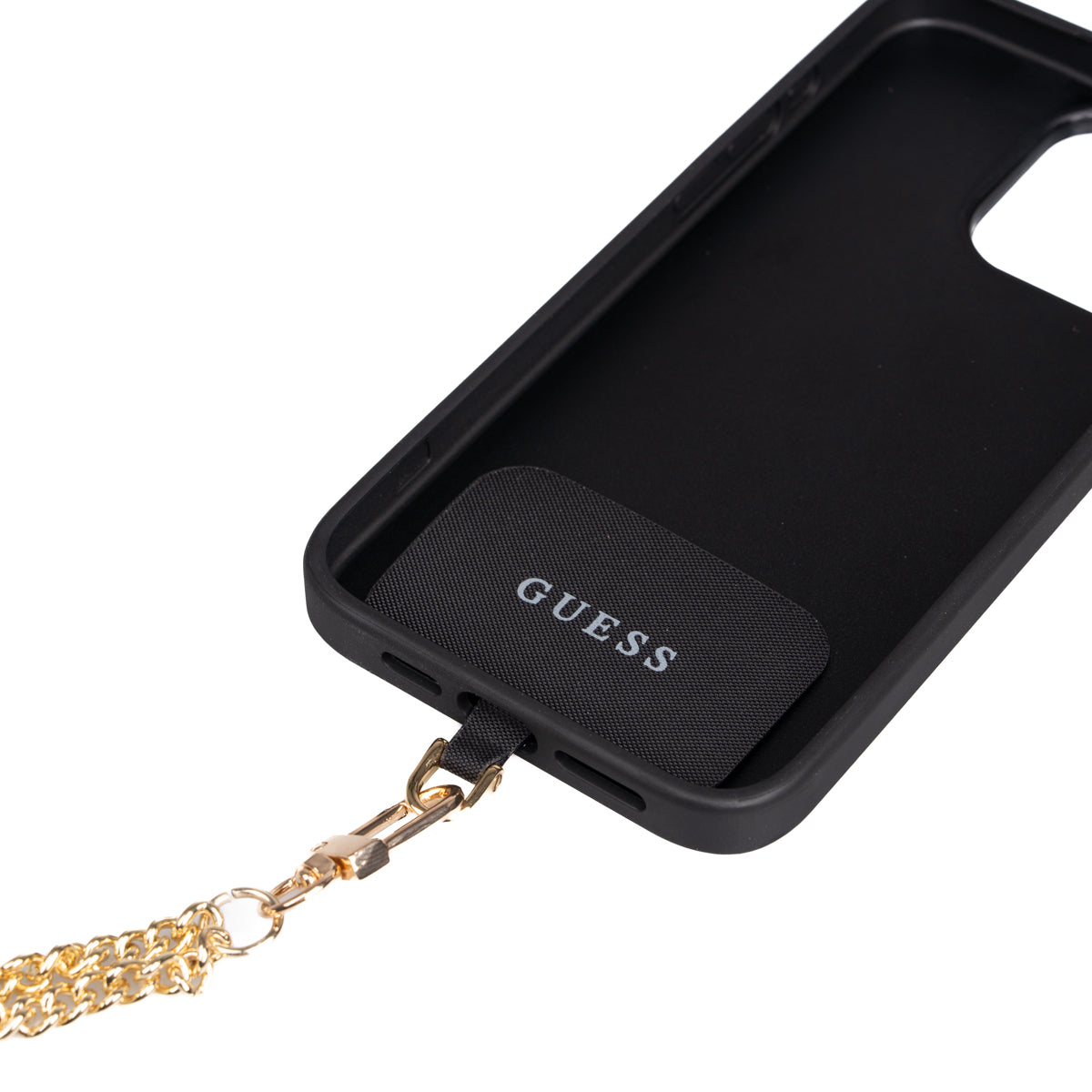 Apple iPhone 15 Plus Kılıf Guess Orjinal Lisanslı PU Deri 4G Büyük Metal Logolu Çapraz Vücut Askılı Kapak Siyah