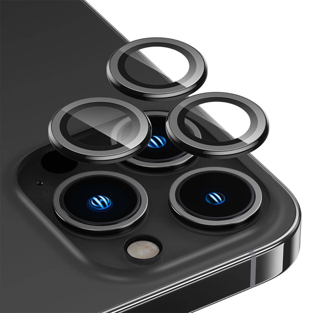 iPhone 15 Pro Benks DR Safir Kamera Lens Koruyucu Siyah