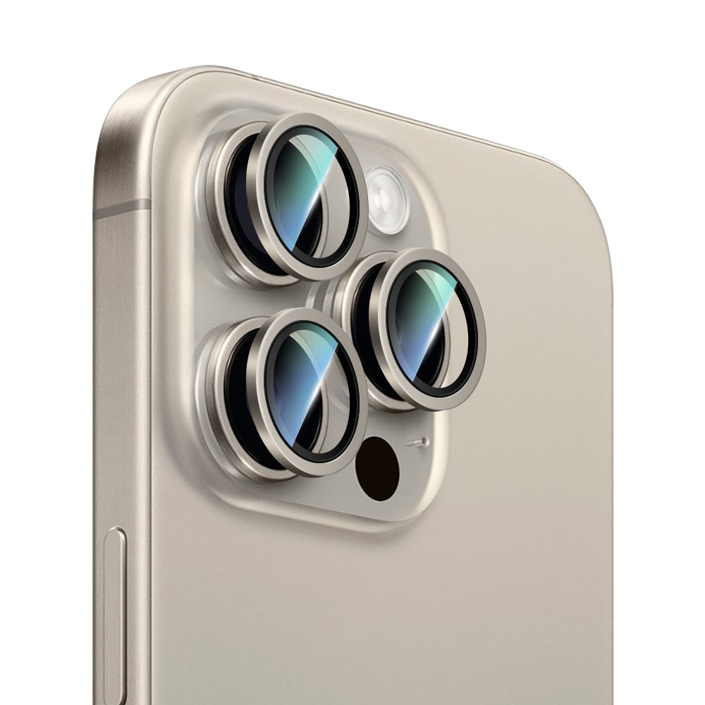 Apple iPhone 15 Pro Max CaseWorld Alloy Serisi Oleofobik Anti Reflective Kamera Lens Koruyucu Siyah