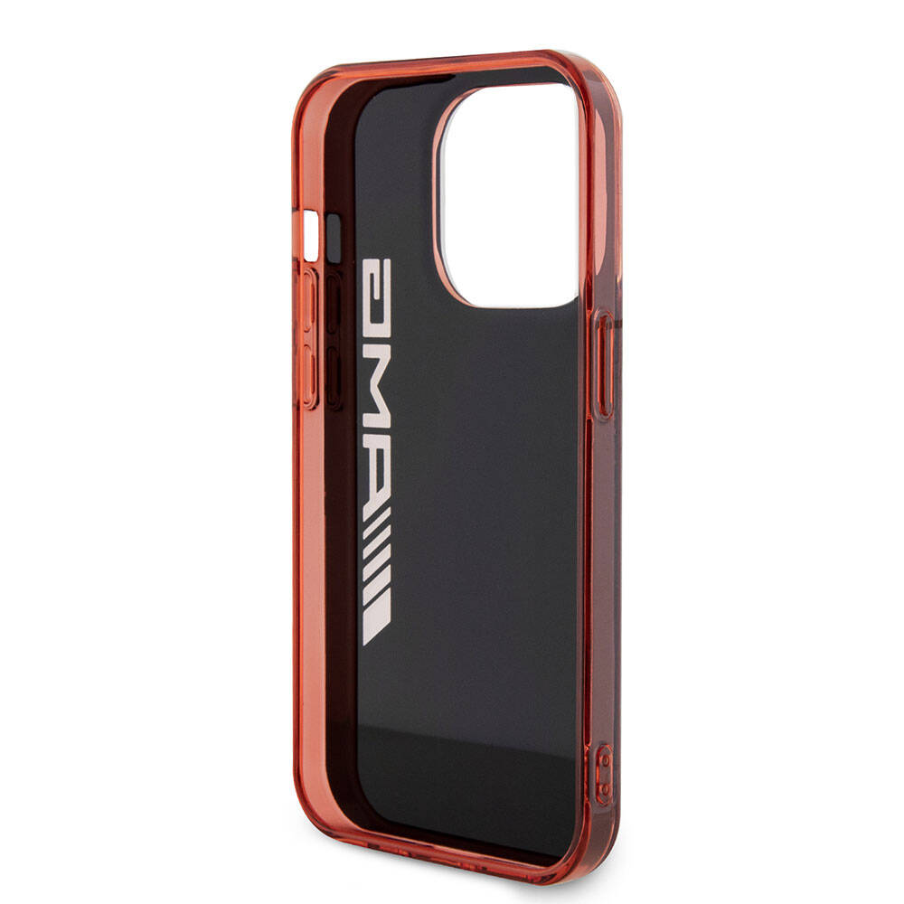 iPhone 15 Pro Kılıf AMG Orjinal Lisanslı Çift Katmanlı Şeffaf Büyük Logo Kılıf Siyah