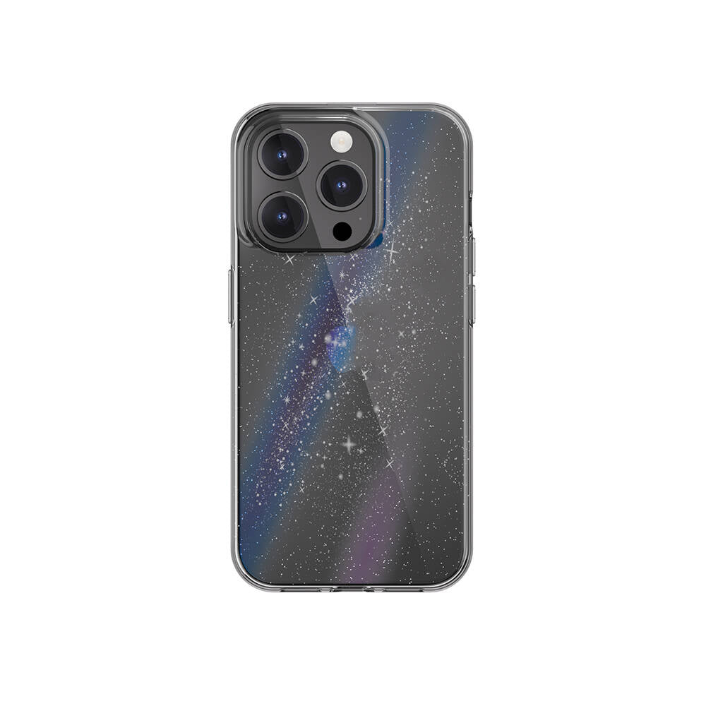 iPhone 15 Pro Kılıf Çift Katmanlı IMD Baskılı Bumper Lisanslı Switcheasy Cosmos Nebula Kılıf Renksiz