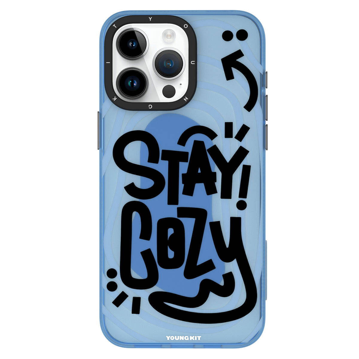 iPhone 15 Pro Kılıf Desenli Youngkit Happy Hearth Serisi Kılıf Su Yeşil