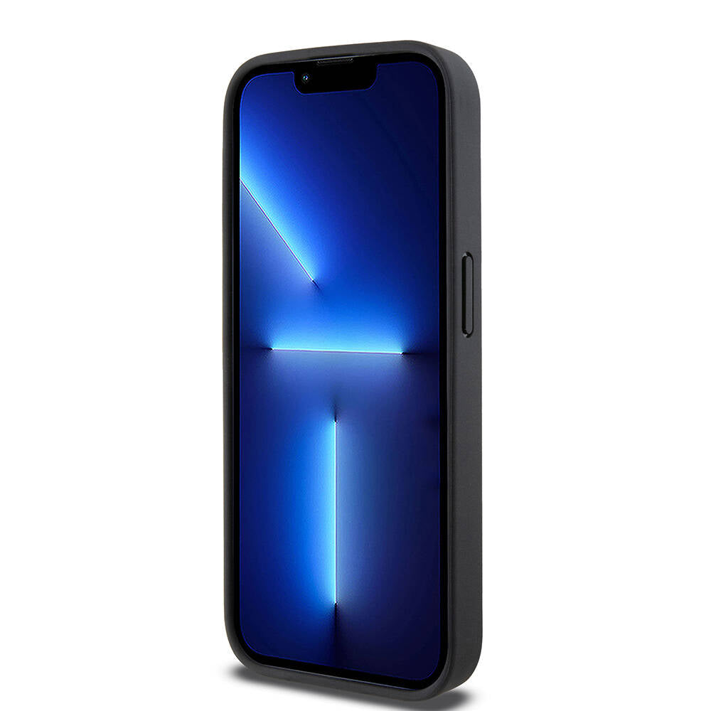 iPhone 15 Pro Kılıf DKNY Orjinal Lisanslı Magsafe Şarj Özellikli 3D Yazılı Repeat Pattern Kılıf Siyah