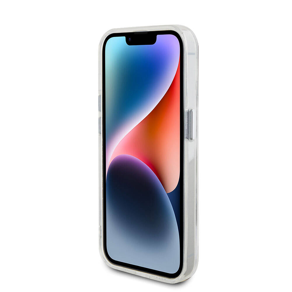 iPhone 15 Pro Kılıf Ferrari Magsafe Şarj Özellikli Standlı Buzlu Yüzey Dizayn Kılıf Transparan Siyah