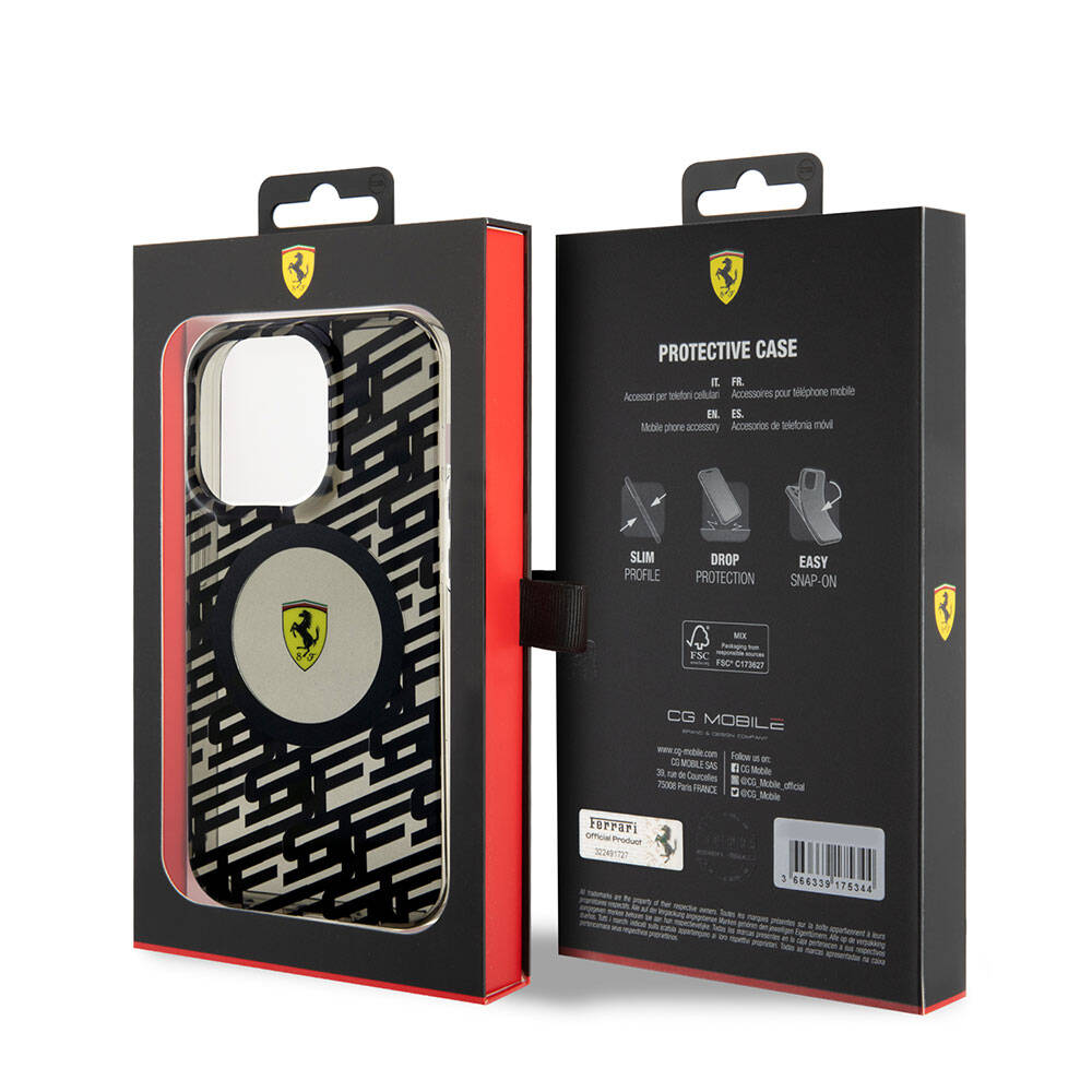iPhone 15 Pro Kılıf Ferrari Orjinal Lisanslı Magsafe Şarj Özellikli Multi SF Kılıf Sarı
